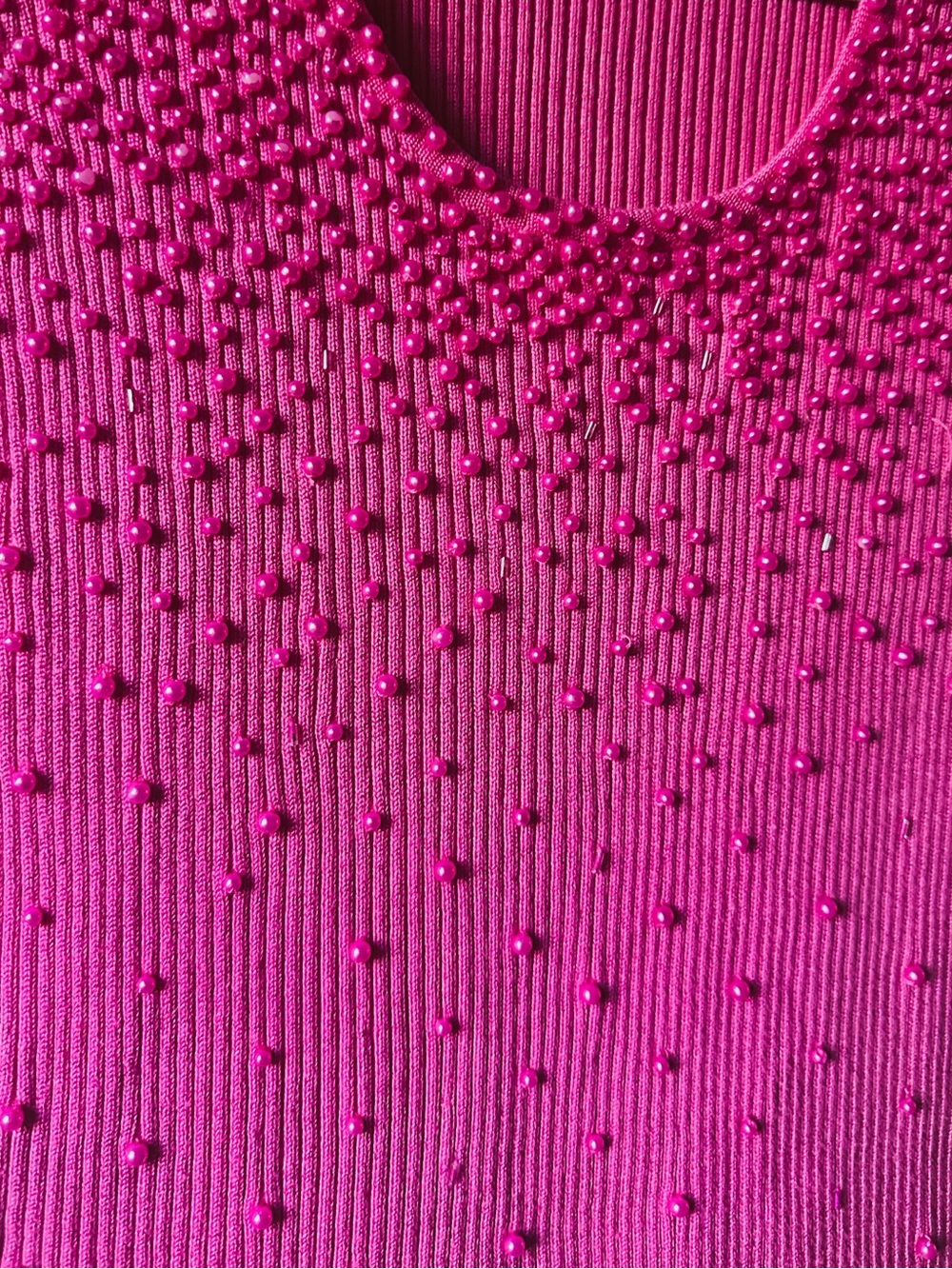 Hot Pink Beaded Sweater Tank - Picture 6 of 8